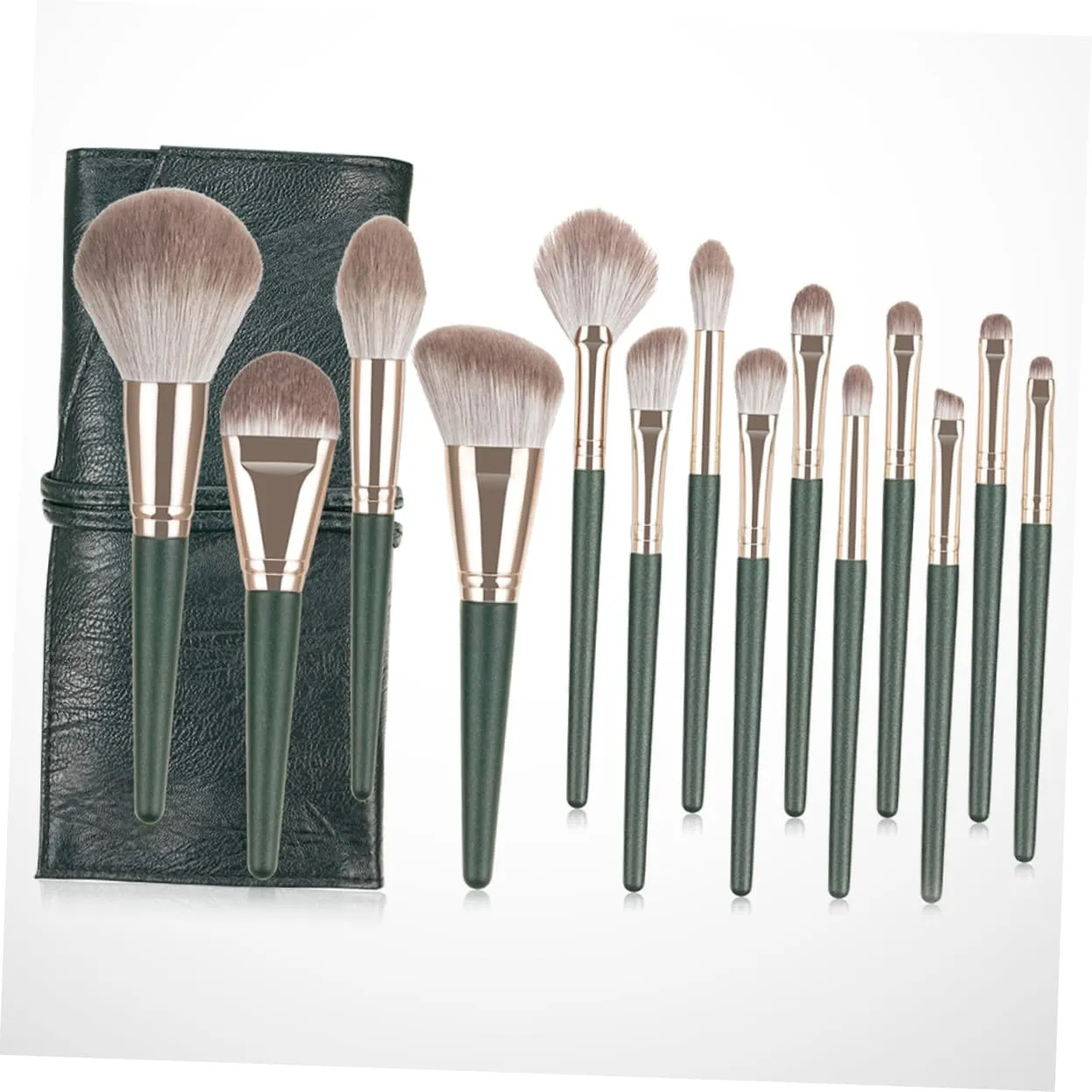 Housoutil Complete Makeup Brush Set 14 Piece Kit Makeup Brush and Sponge Set Includes Eyeshadow Foundation Blush