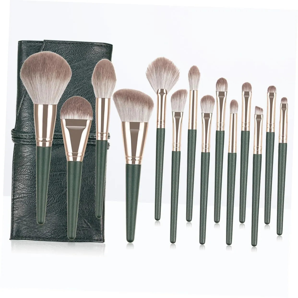 Housoutil Complete Makeup Brush Set 14 Piece Kit Makeup Brush and Sponge Set Includes Eyeshadow Foundation Blush