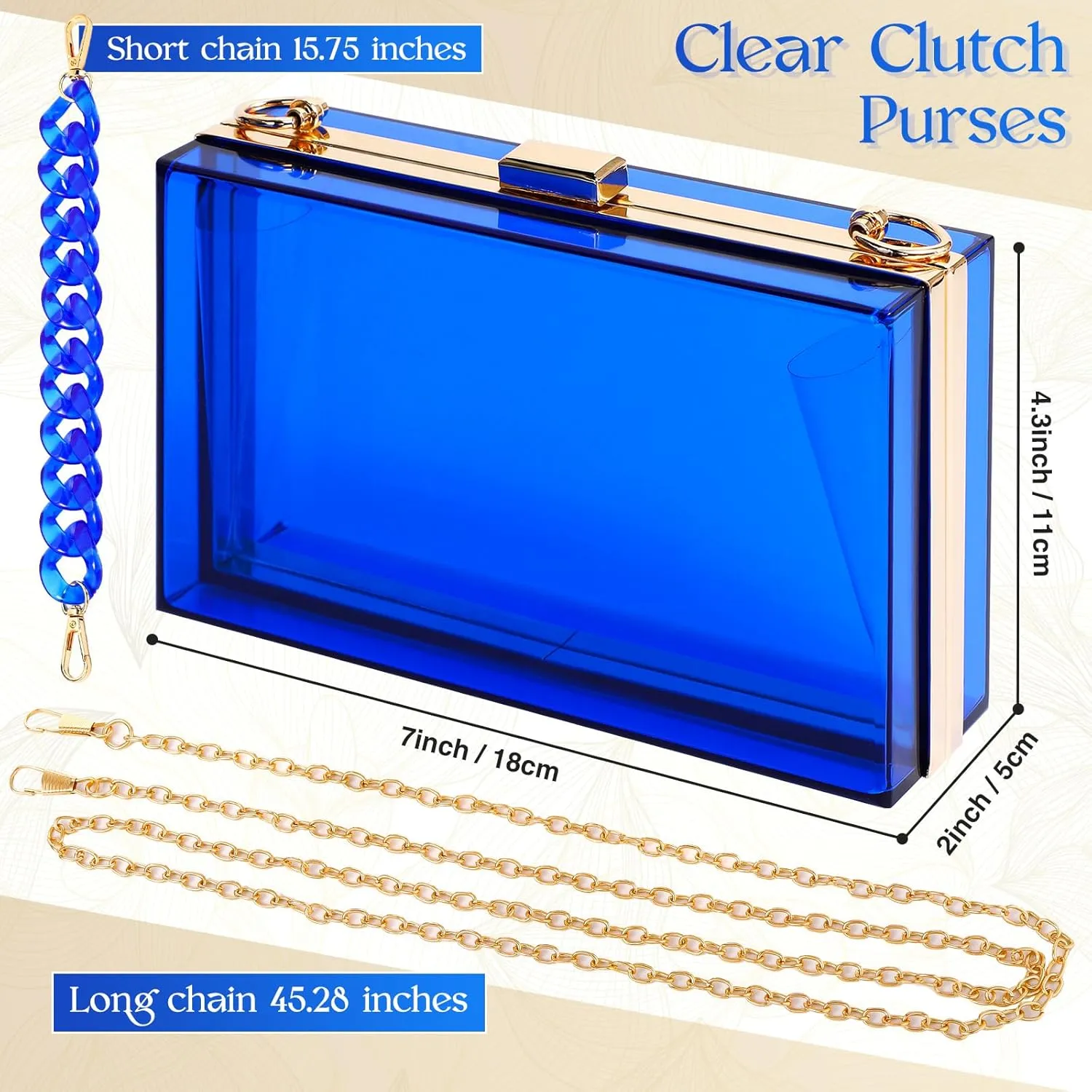 Jadive 4 Pcs Women Acrylic Hand Purse Clear Clutch Evening Bag Retro Earring Bracelet Jewelry Set Neon Vintage Wedding Gift