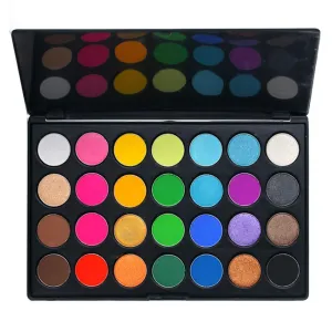 Jimin_28 Color Bright Blendable Eyeshadow Palette Shine Matte Shimmer Powder Makeup Set Cosmetic Pallete - (Color: 02)