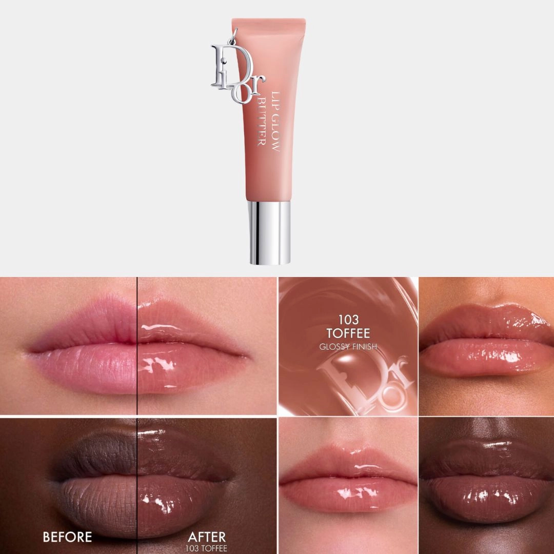JISOO X Dior Addict Lip Glow Butter 24-Hour Hydrating Shine Lip Treatment - Peptide   Ceramide