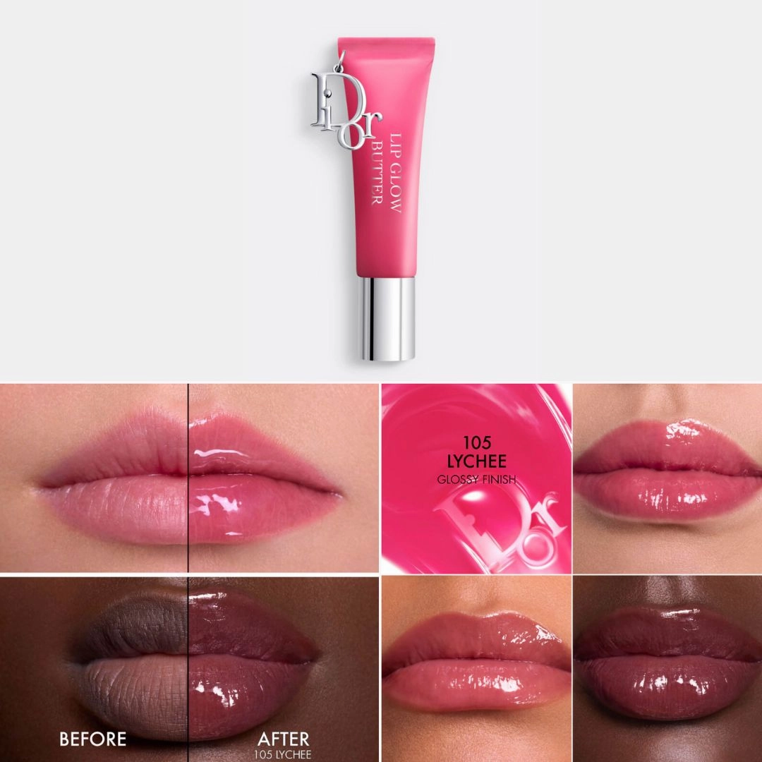 JISOO X Dior Addict Lip Glow Butter 24-Hour Hydrating Shine Lip Treatment - Peptide   Ceramide
