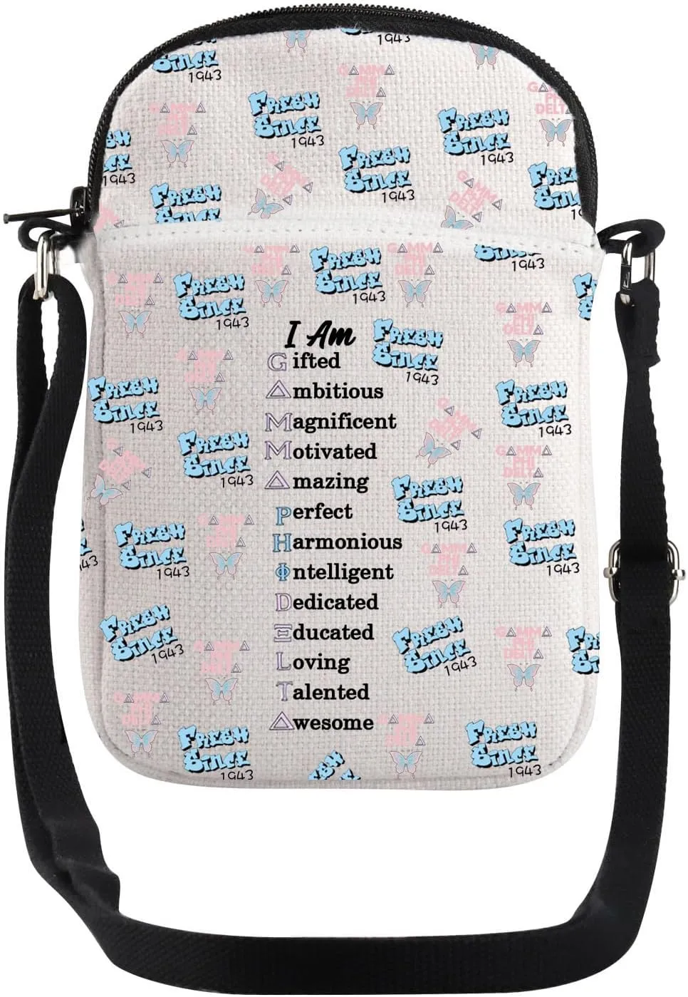 JYTAPP I AM Gifted Sorority Crossbody Bag Pink The Blue Sorority Purse Greek Sorority Gift