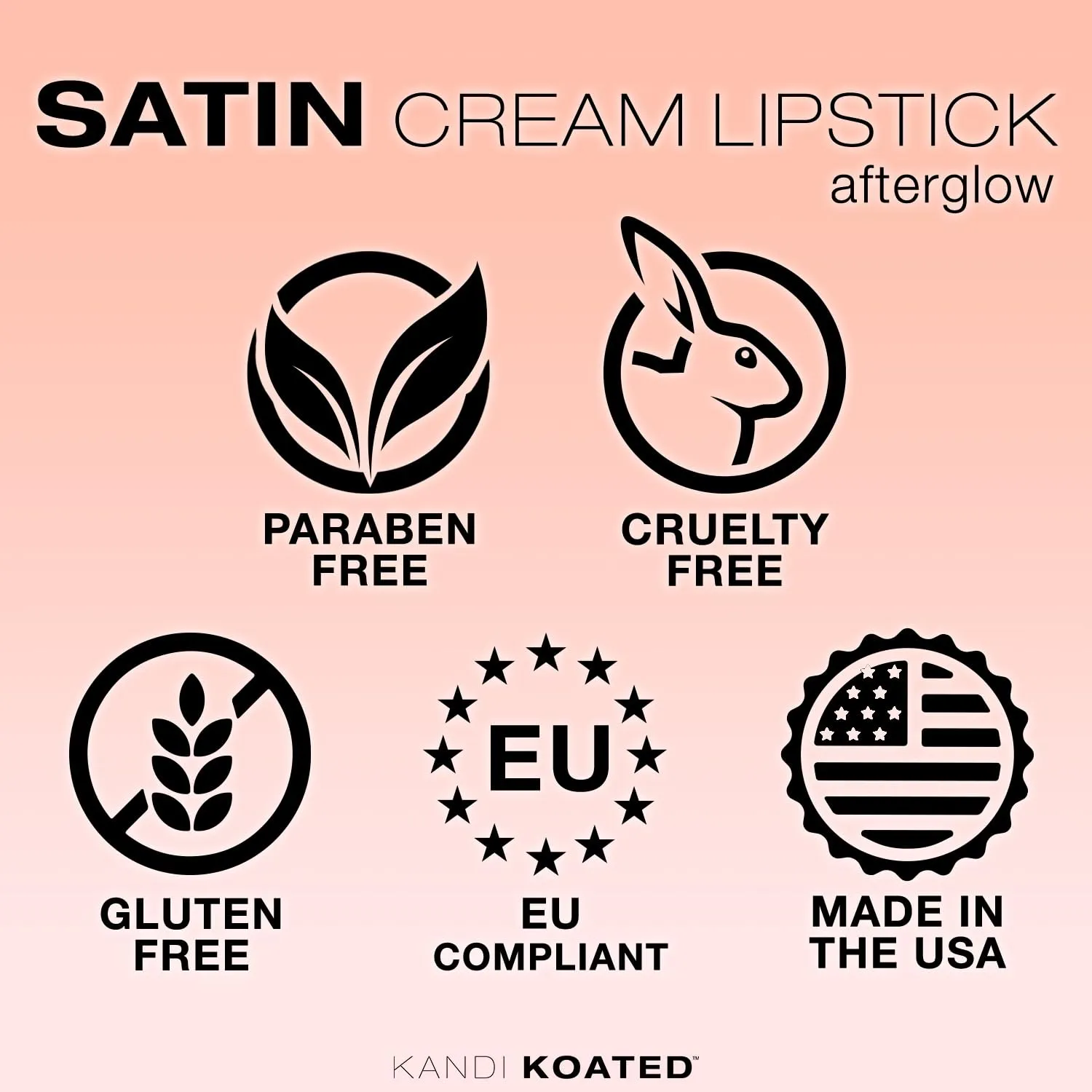 Kandi Koated Satin Lip Color [Afterglow] Soft & Creamy Lipstick Kandi Burruss | Rich Colors, Paraben-Free, Cruelty-Free Creme Lipstick | Beauty & Makeup