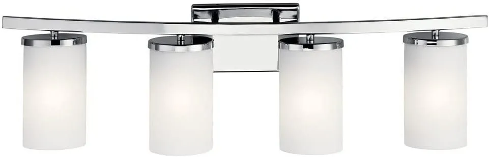 Kichler Crosby 31" 4 Light Vanity Light Satin Etched Cased Opal Olde Bronze®