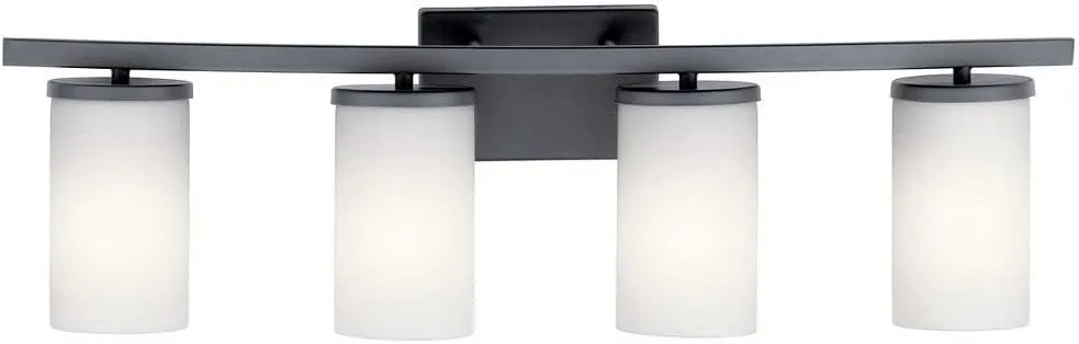 Kichler Crosby 31" 4 Light Vanity Light Satin Etched Cased Opal Olde Bronze®