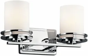 Kichler Hendrik 14.5" 2 Light Vanity Light with Satin Etched Cased Opal Chrome