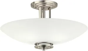 Kichler Hendrik 24" 4 Light Semi Flush with Satin Etched Cased Opal Glass Brushed Nickel