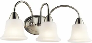 KICHLER Nicholson 24" 3 Light Vanity Light with Satin Etched Glass in Brushed Nickel