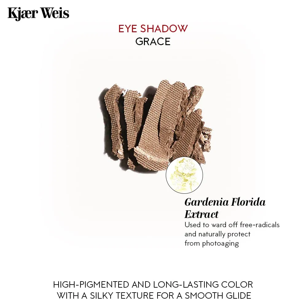 Kjaer Weis Powder Eye Shadow. Highly Pigmented Blue Eyeshadow with Organic Ingredients. Blendable Eye Shadow for Long Lasting Eye Makeup. Cruelty Free Clean Makeup