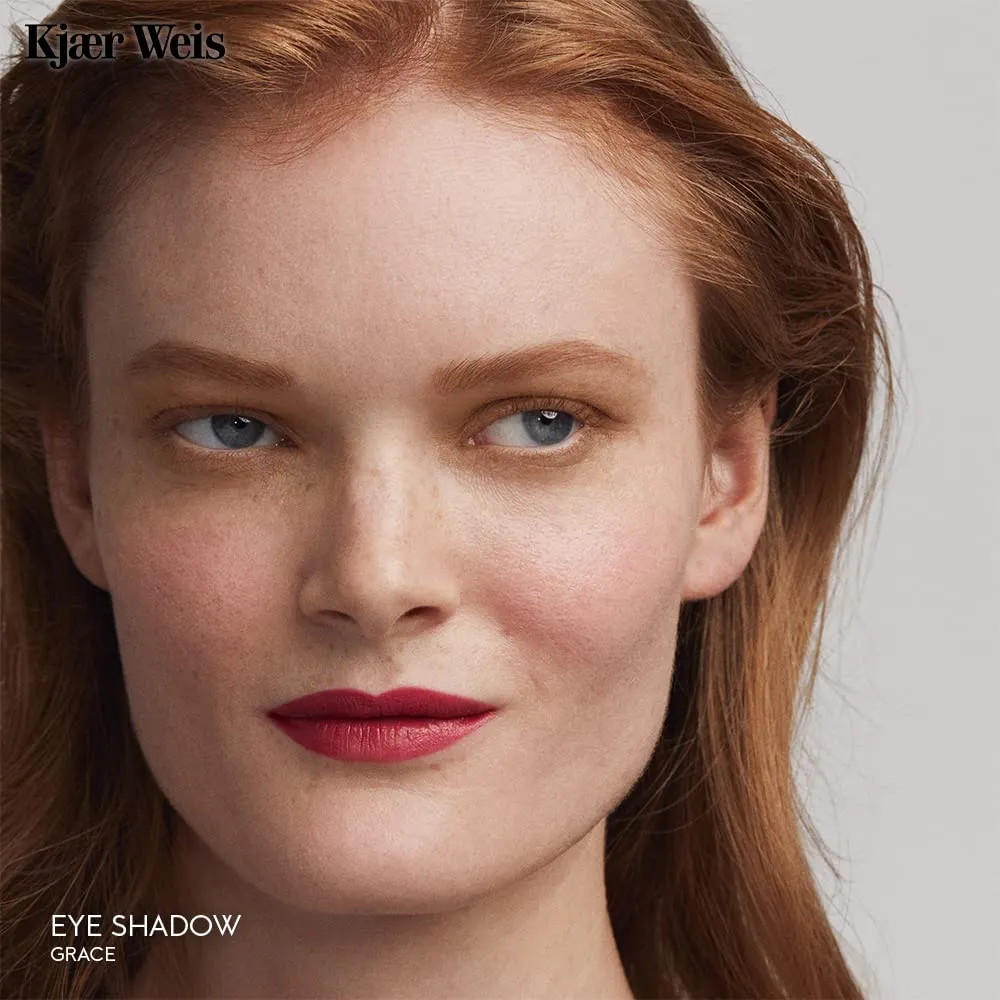 Kjaer Weis Powder Eye Shadow. Highly Pigmented Blue Eyeshadow with Organic Ingredients. Blendable Eye Shadow for Long Lasting Eye Makeup. Cruelty Free Clean Makeup