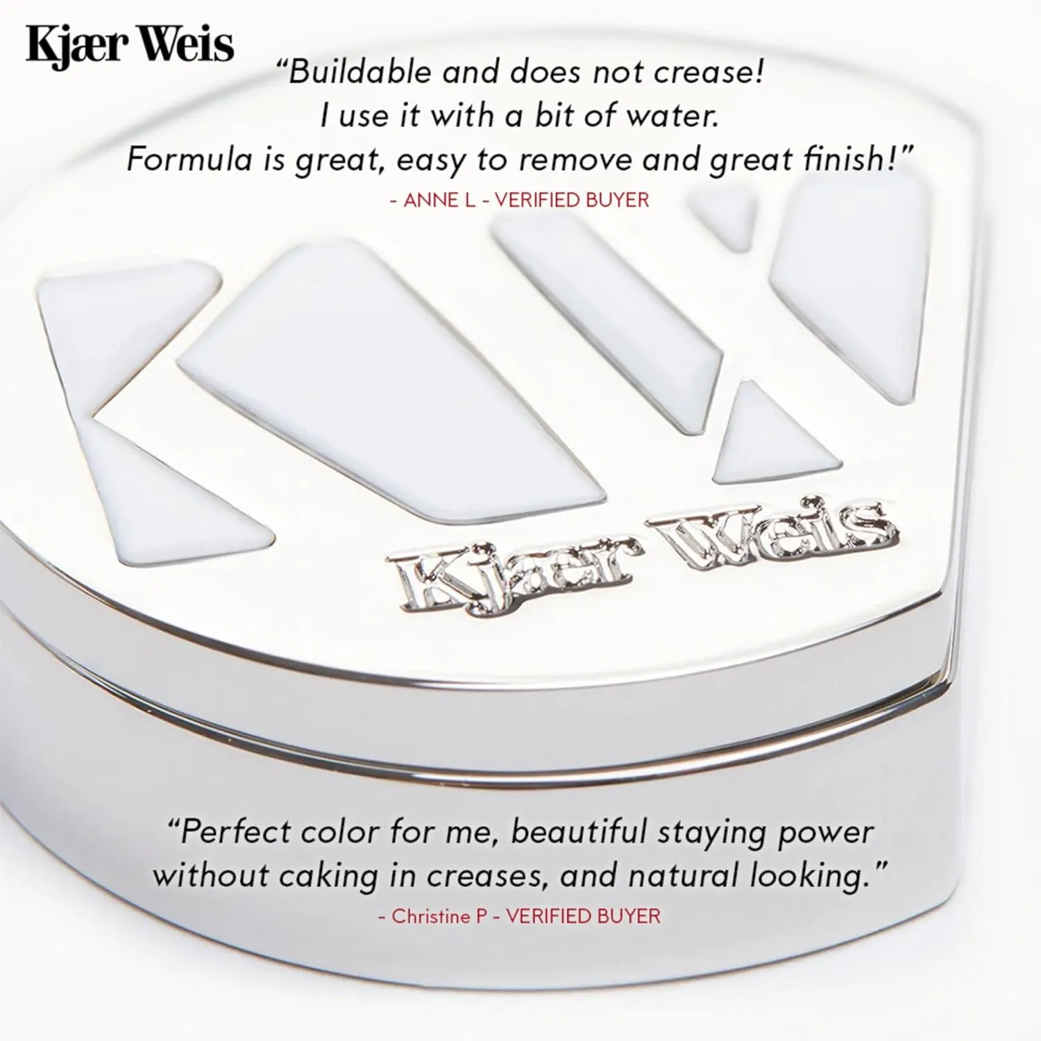 Kjaer Weis Powder Eye Shadow. Highly Pigmented Blue Eyeshadow with Organic Ingredients. Blendable Eye Shadow for Long Lasting Eye Makeup. Cruelty Free Clean Makeup