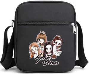 Korean Black K-pop Pink Shut Down Merch Crossbody Bag Handbag for Women