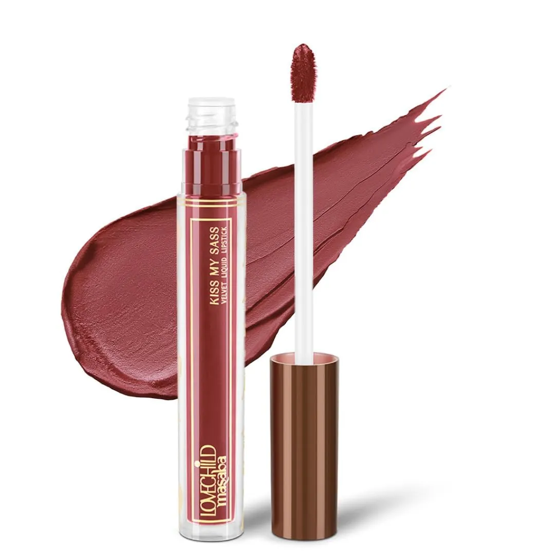 L' Masaba Kiss My Sass Velvet Matte Lipstick, Burgundy Red, 0.16 Fl Oz, Long-Lasting, Transfer-Proof, Hydrating Formula
