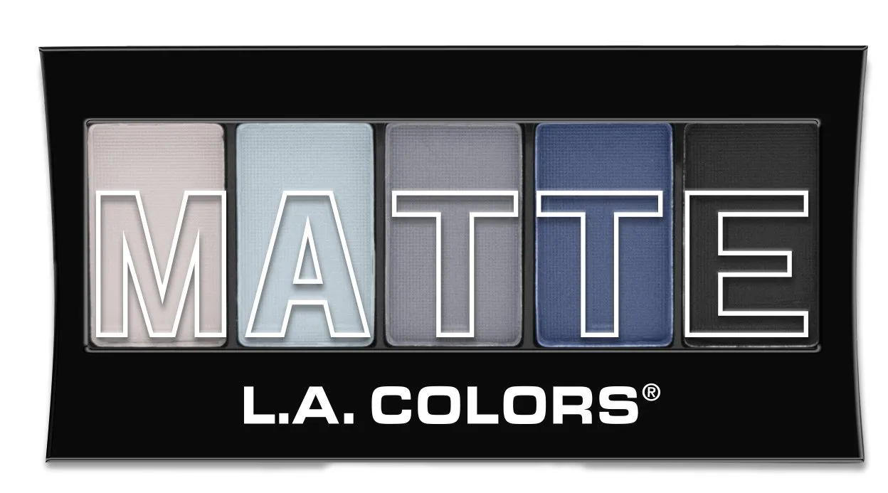 L.A. COLORS 5 Color Matte Eyeshadow Palette, Blue Denim CEM474 (Pack of 5)
