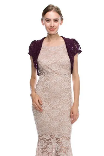 La Scala 11251 Short Sleeve Lace Jacket