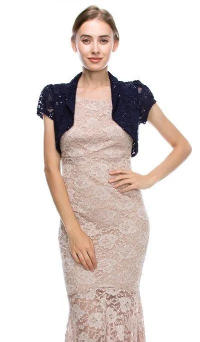 La Scala 11251 Short Sleeve Lace Jacket