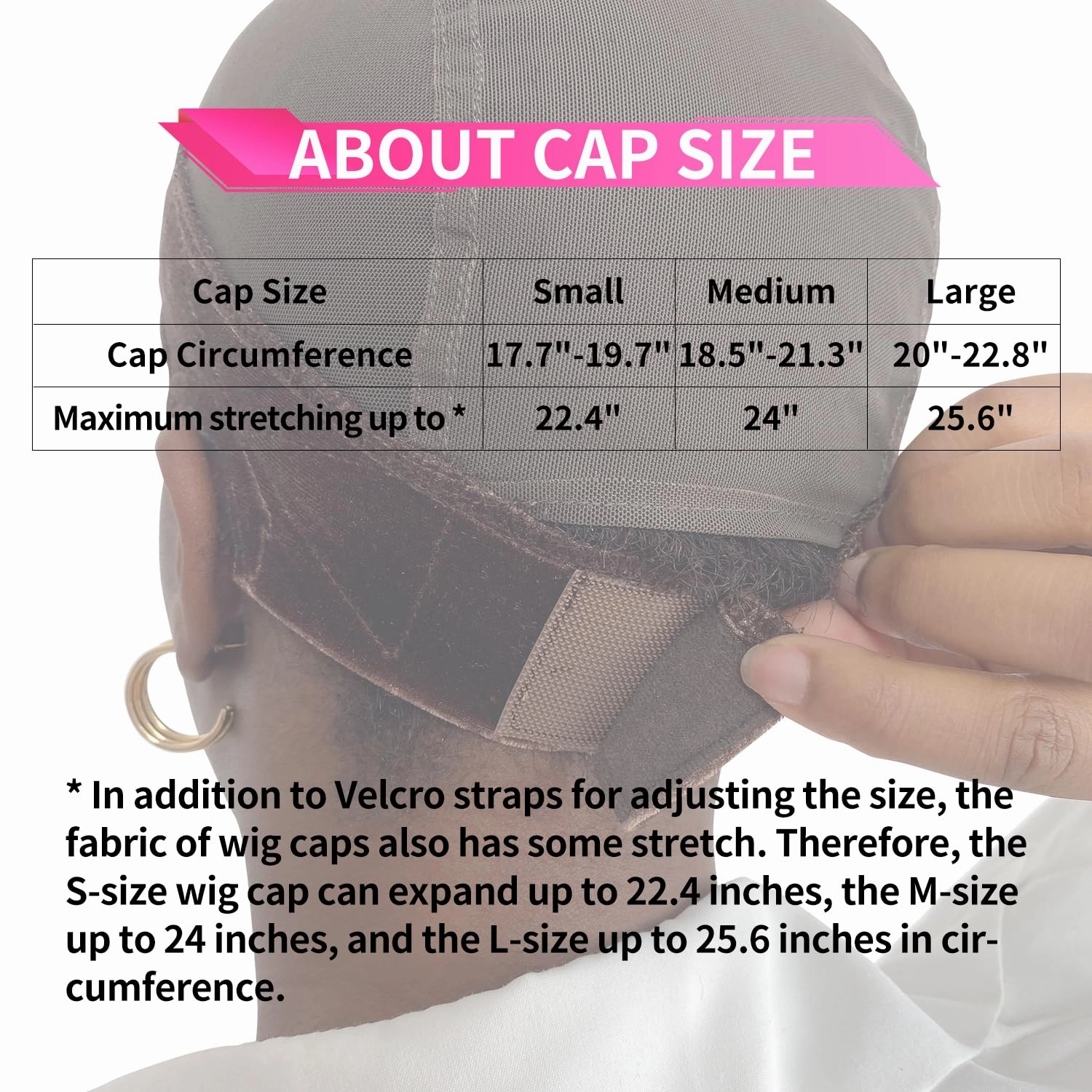 LAB HAIRS Wig Cap with Grip Band for Keeping Wigs in Place, More Full Cap-wide Transparent Lace for Lace Front Wigs - Brown/Black/Nude Non Slip Cap Make Your Wig Be Glueless (Brown-S)