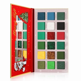 LAKSMI Christmas Makeup Palette, 18 Shades, Red (Red and Green Eyeshadow Palette)