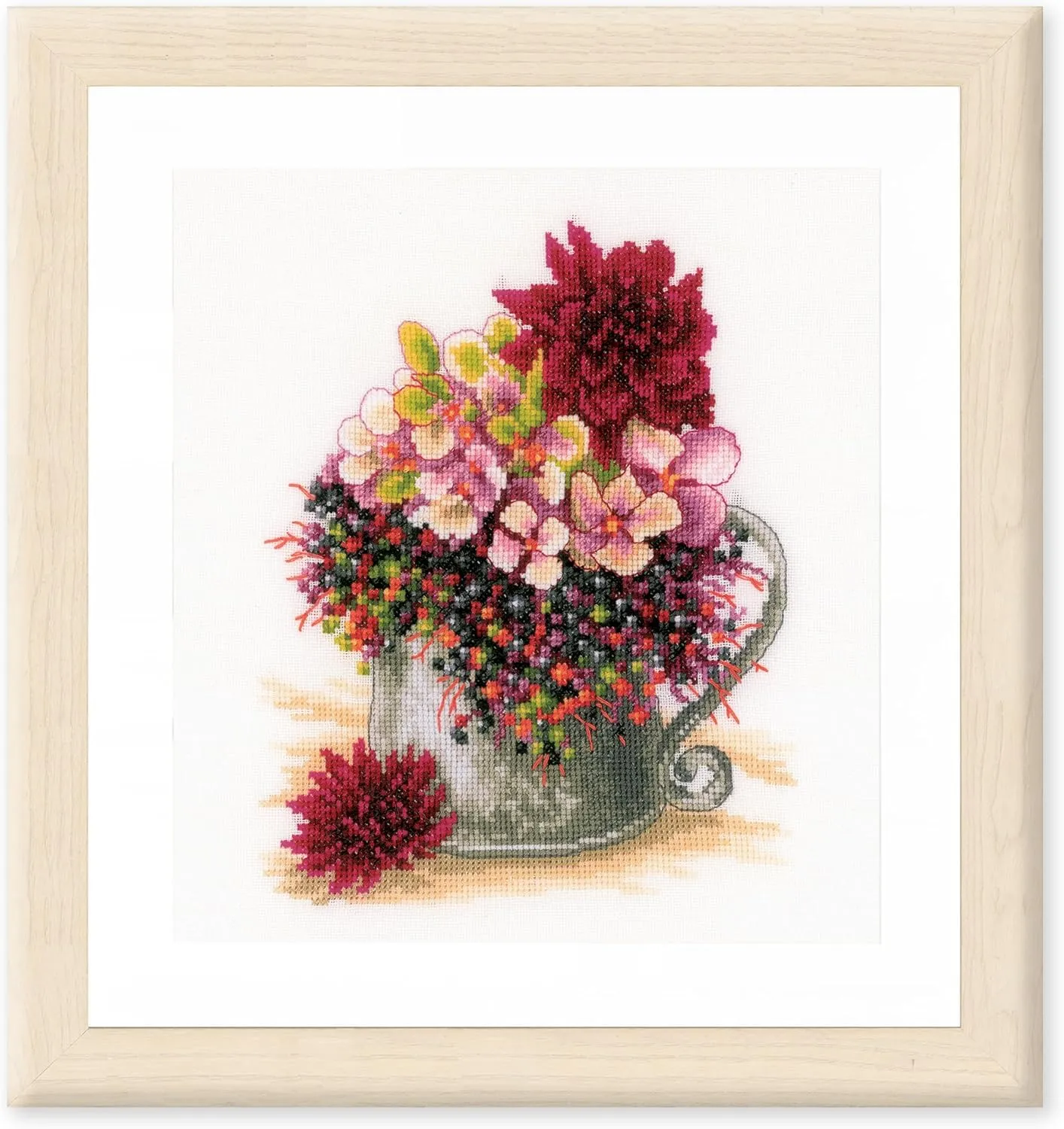 Lanarte Pink Blush Bouquet Counted Cross-Stitch Kit