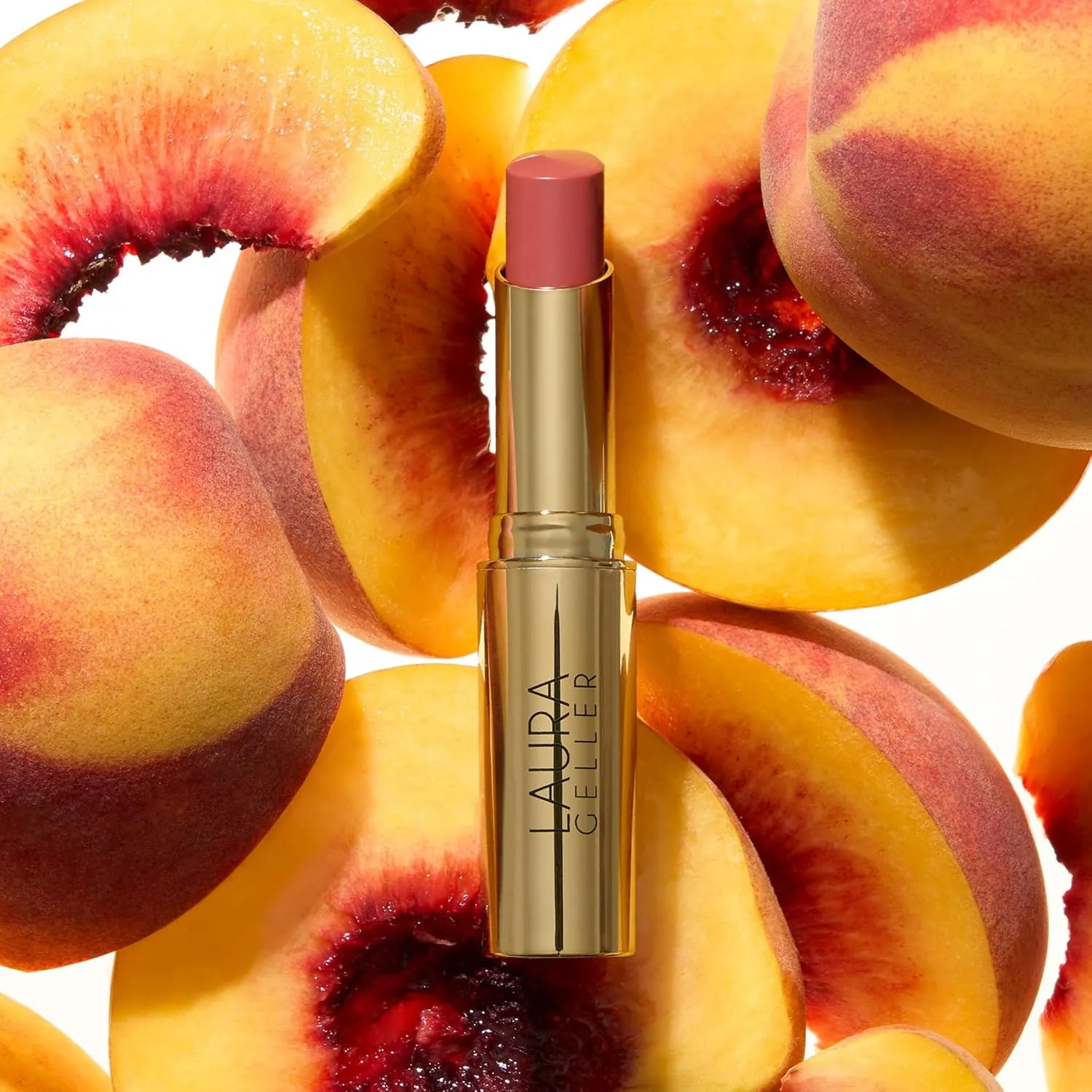 LAURA GELLER NEW YORK Jelly Balm Moisturizing Tinted Lip Balm - Just Peachy - Hydrating Vitamin E - Semi-Shine Finish