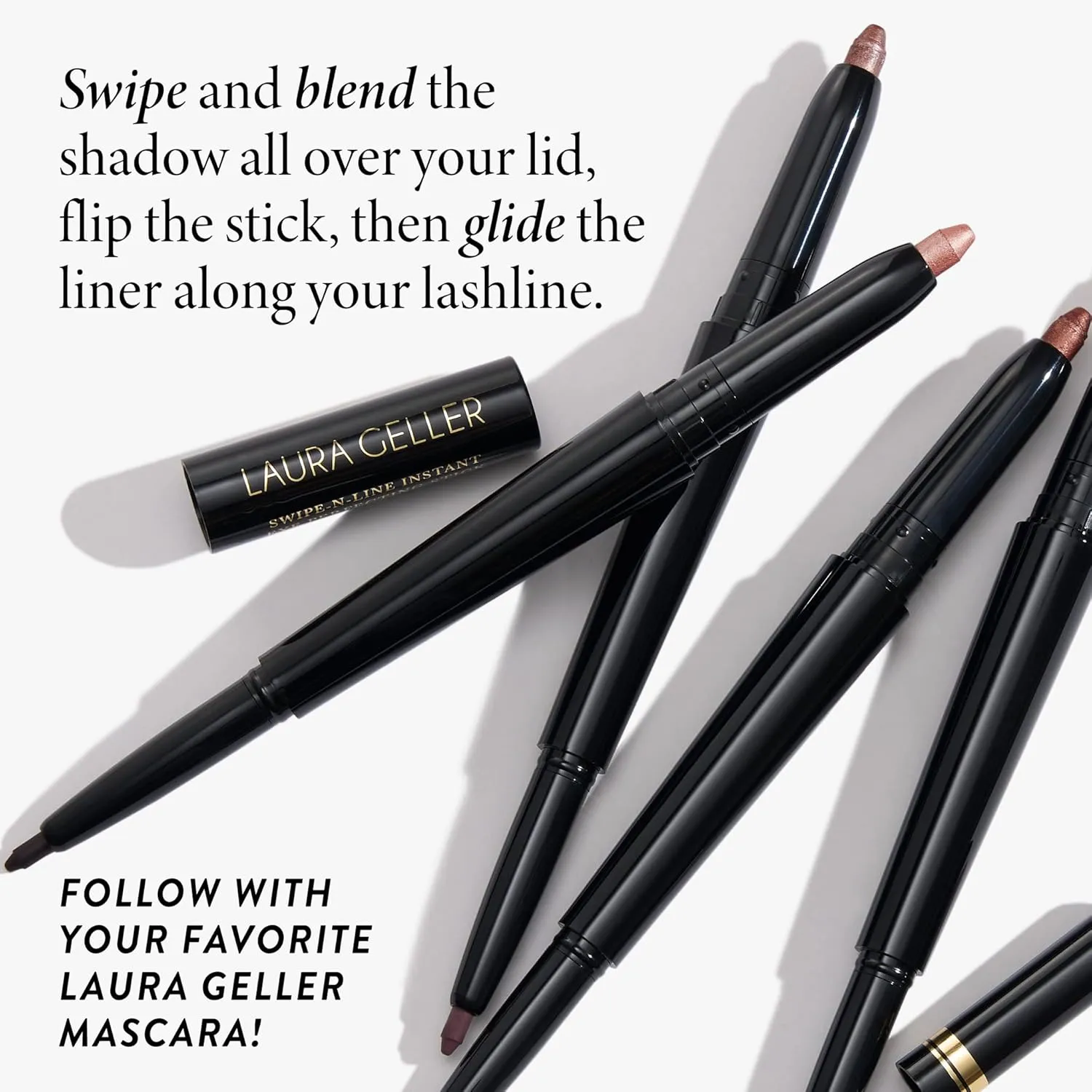 LAURA GELLER NEW YORK Swipe-n-Line Dual-Ended Eyeshadow   Eyeliner - Earthy (Taupe-Green/Warm Green) - Cream Eyeshadow & Smooth Glide Eyeliner - Waterproof & Crease-free Color