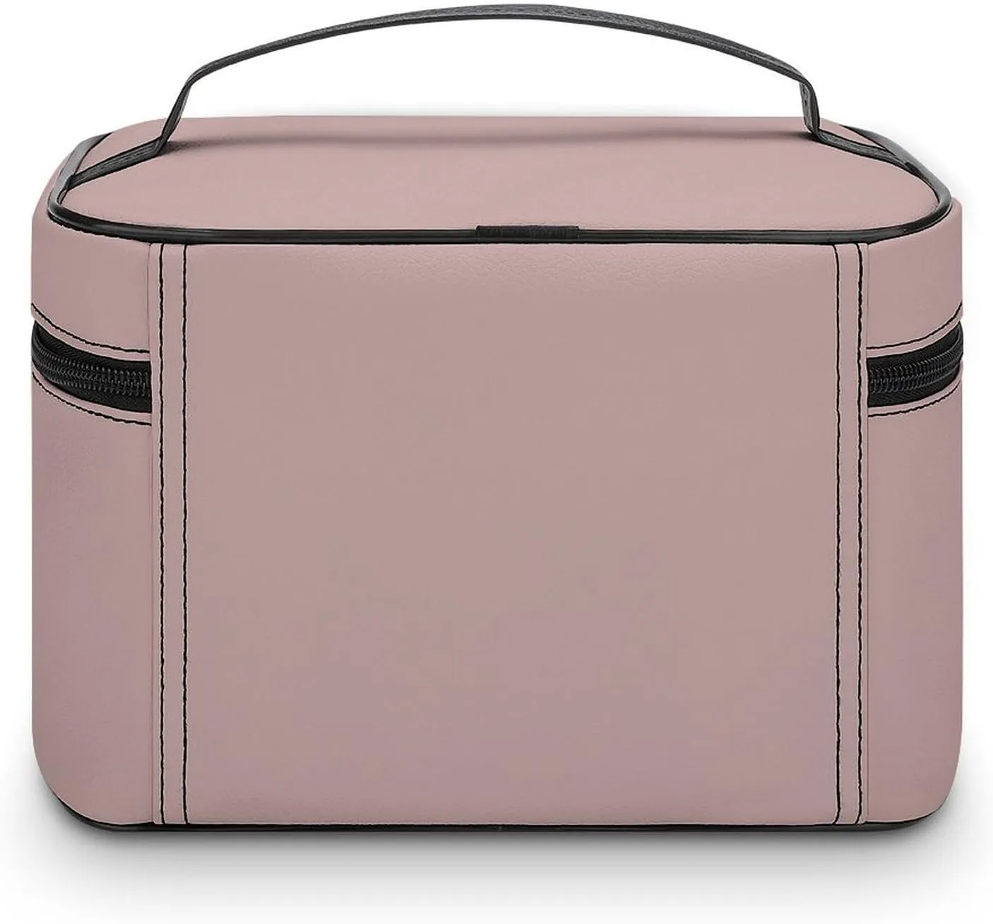 Leather Cosmetic Case, Dusty Pink Trend Color Portable Makeup Bag Organizer Large Capacity Travel Toiletry Bag with Zipper