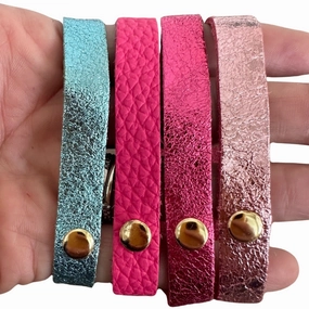 Leather Snap Bracelet - Solids (4 Colors)