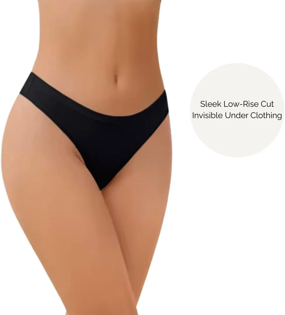 Leisure Pursuit Women’s Modal Thong Underwear – Soft Stretch Tanga Panties, Lightweight & Breathable – 6-Pack Basics