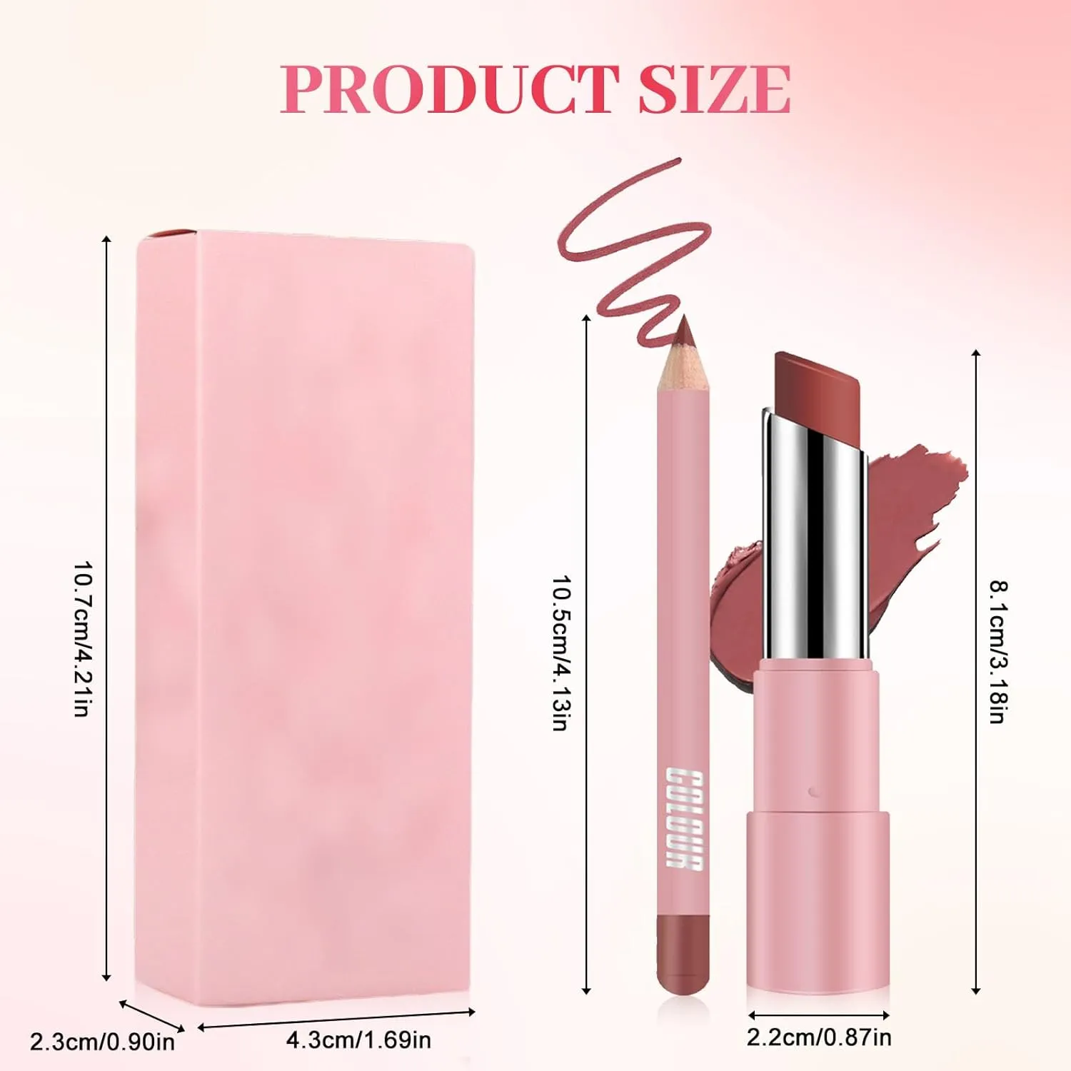 Lifter Glaze Lip Balm, 2025 New Moisturizing Lipstick, Portable 2 In 1 Lip Liner And Lipstick Set For Daily Makeup, Sweet Pink Lipsticks For Women (#08)