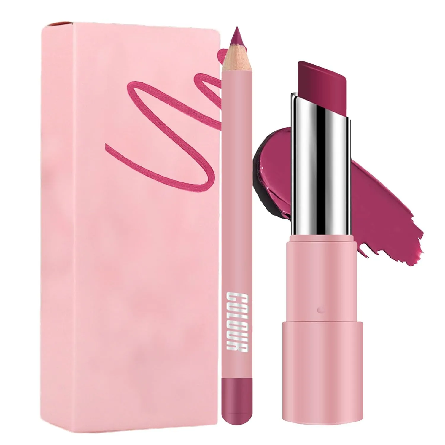 Lifter Glaze Lip Balm, 2025 New Moisturizing Lipstick, Portable 2 In 1 Lip Liner And Lipstick Set For Daily Makeup, Sweet Pink Lipsticks For Women (#08)