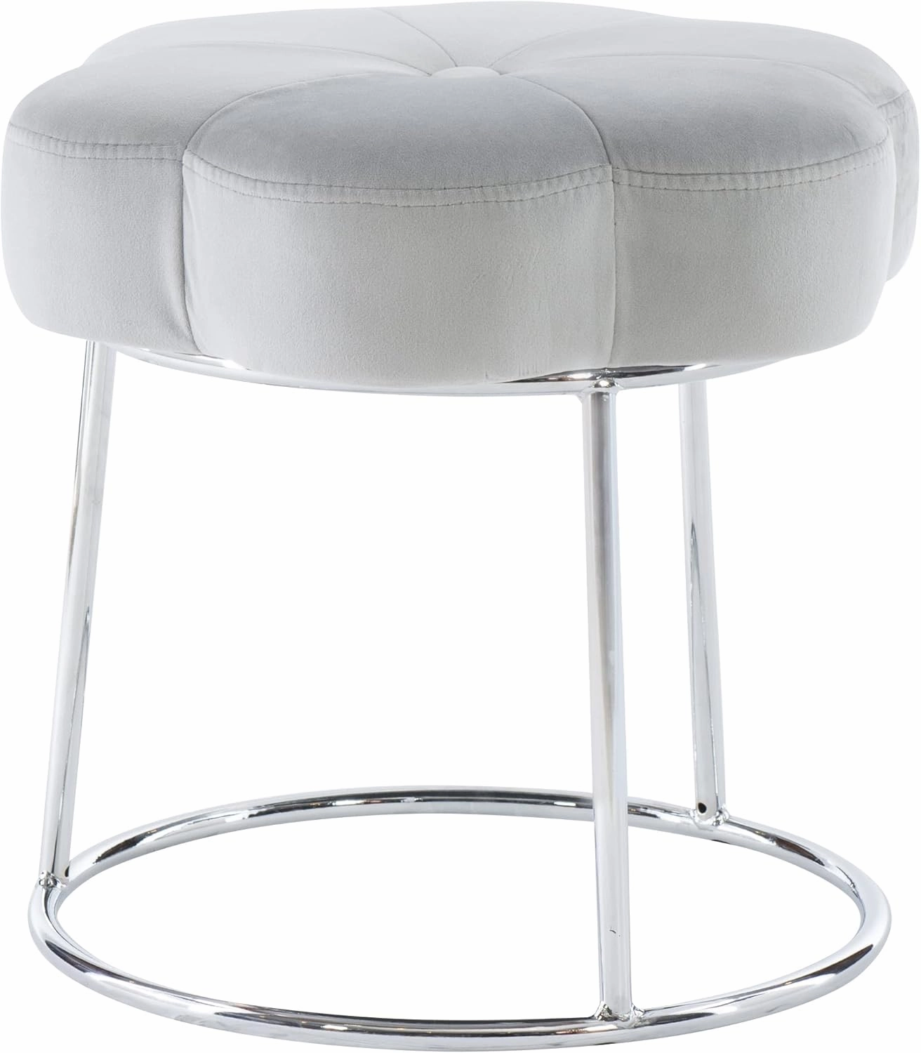 Linon Grey and Silver Vanity and Accent Talulah Stool