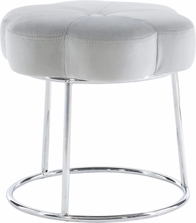 Linon Grey and Silver Vanity and Accent Talulah Stool
