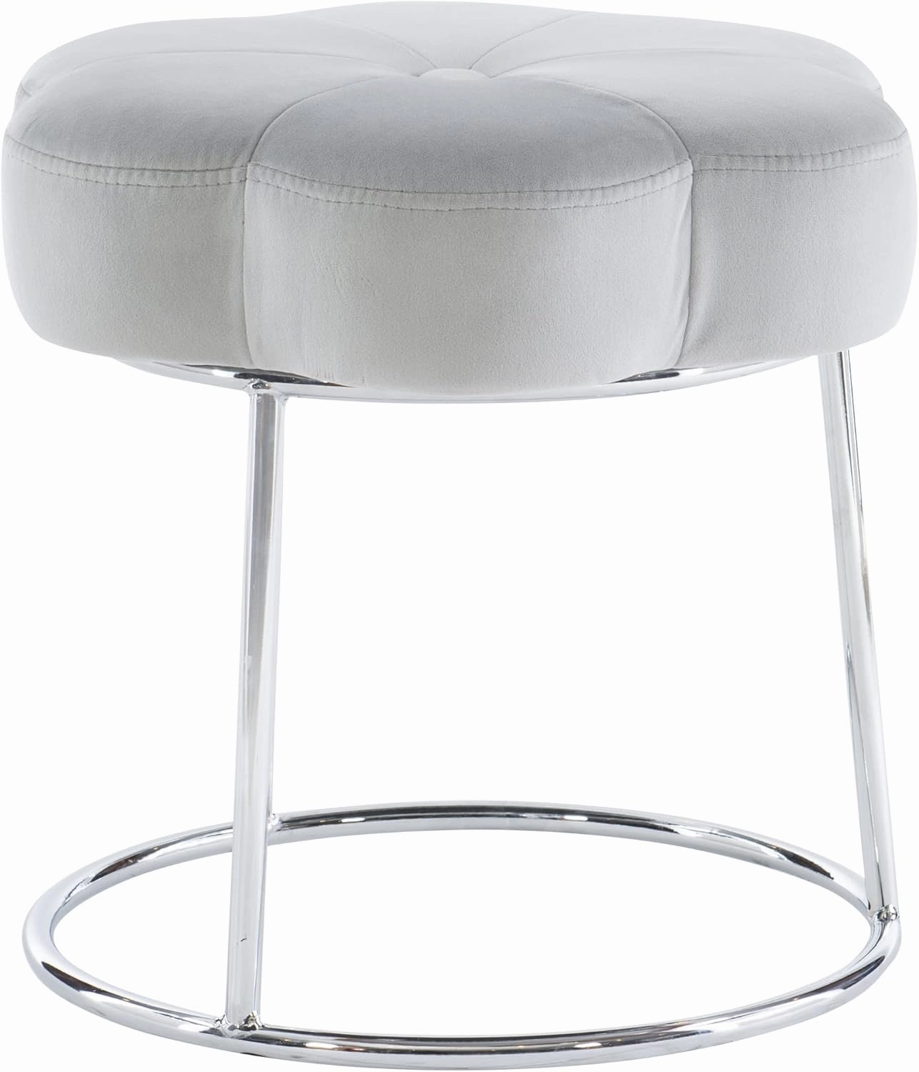Linon Grey and Silver Vanity and Accent Talulah Stool