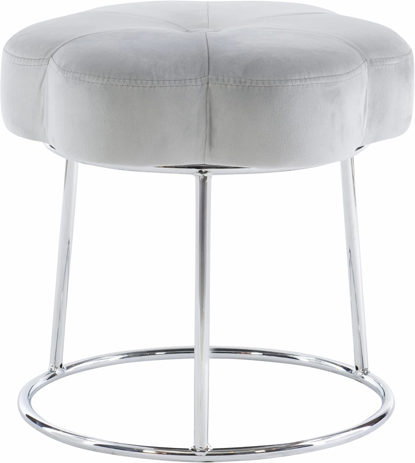 Linon Grey and Silver Vanity and Accent Talulah Stool