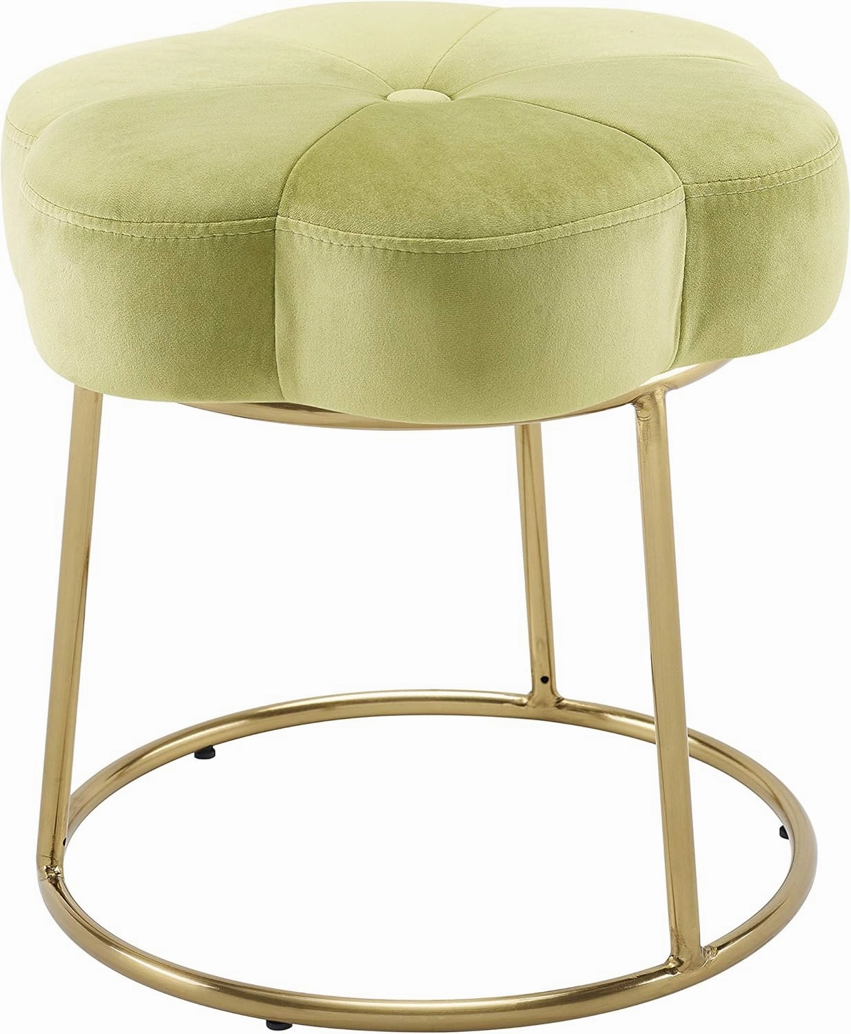Linon Light Green and Gold Vanity and Accent Talulah Stool