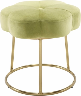 Linon Light Green and Gold Vanity and Accent Talulah Stool