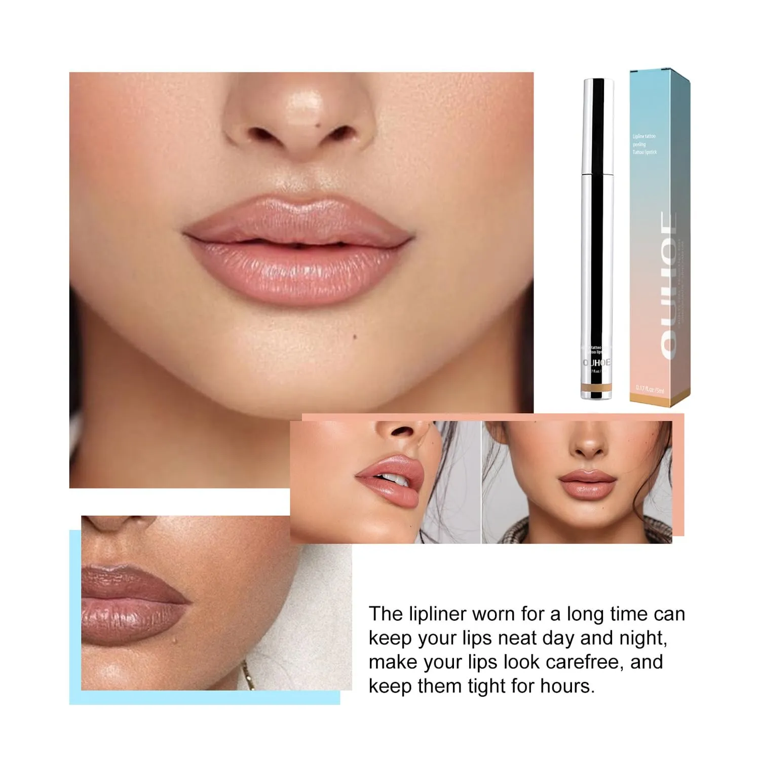 Lip Liner, Waterproof Lipstick, Wine Red, Long-Lasting Lip Gloss, Moisturized Lips, Clean and Beautiful (Wine Red, 1)