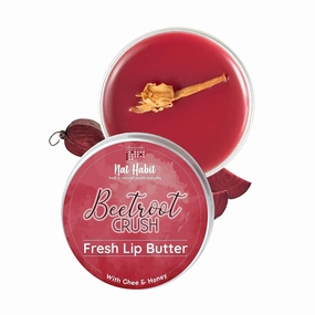 Lip Balm Fresh Beetroot Crush Lip Butter With Desi Ghee & Raw Honey For Natural Pink Lips, Nourishment, Dark And Chapped Lips, 10 gm