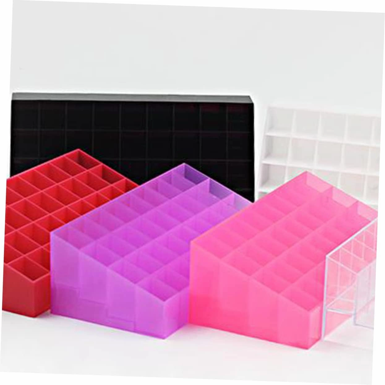Lip Gloss Holder 40 Box Acrylic Storage Box Drawer Organizer for Makeup Plastic Organizer Box Lipstick Organizer Case Cosmetic Display Cases Lipstick Storage Case Shelf Pink