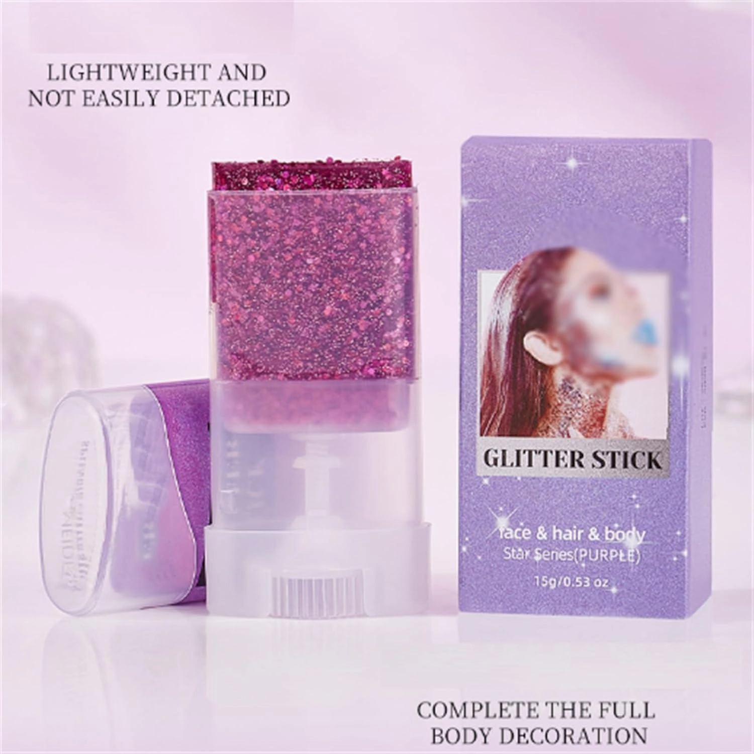 Liplaya Glitter Stick, Body Glitter Stick, Singer Concert Outfit Face Glitters Makeup Sparkling Mermaid Sequin Chunky Face Pain for Faces and Body, Long-Lasting Shine (Silver Blue Green)