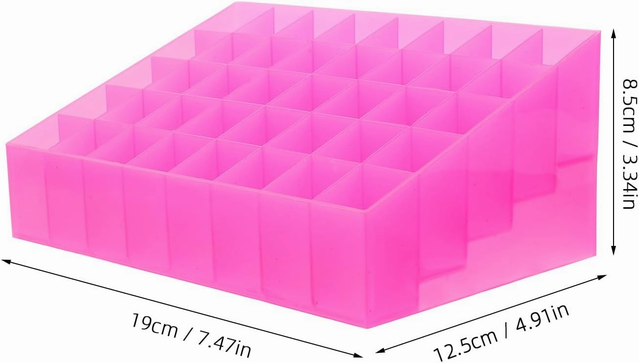 Lipstick Organizer with 40 Slots, Pink Plastic Compact Lip Gloss Perfume Sample Mascara Holder, Lipstick Tubes Display Case for Home Shop Use