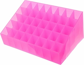 Lipstick Organizer with 40 Slots, Pink Plastic Compact Lip Gloss Perfume Sample Mascara Holder, Lipstick Tubes Display Case for Home Shop Use