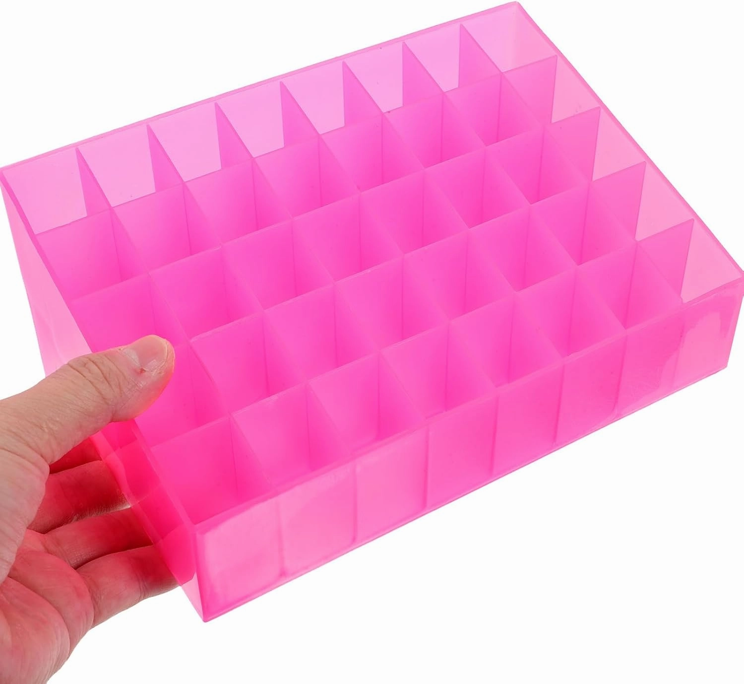 Lipstick Organizer with 40 Slots, Pink Plastic Compact Lip Gloss Perfume Sample Mascara Holder, Lipstick Tubes Display Case for Home Shop Use