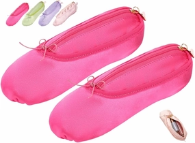 Litex Ballet Slipper Makeup Bag，Small Cosmetic Bag for Trip Portable Cosmetic Travel Bag, Suitable for Storing Lipstick, Eyebrow and Eyeliner, Gift for Dancers Cosmetic Organizer Bag (Rose Pink 2pcs)