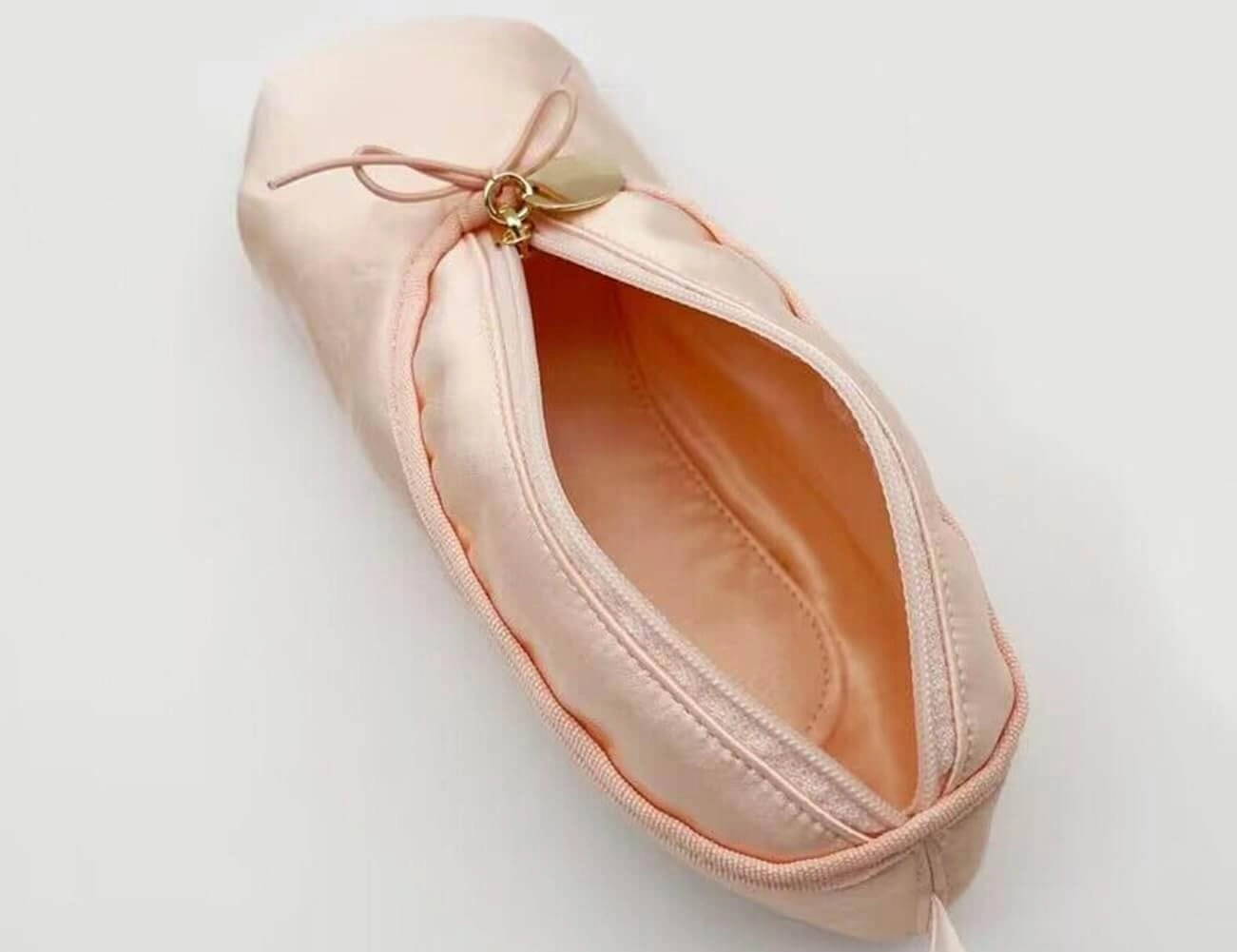Litex Ballet Slipper Makeup Bag，Small Cosmetic Bag for Trip Portable Cosmetic Travel Bag, Suitable for Storing Lipstick, Eyebrow and Eyeliner, Gift for Dancers Cosmetic Organizer Bag (Rose Pink 2pcs)