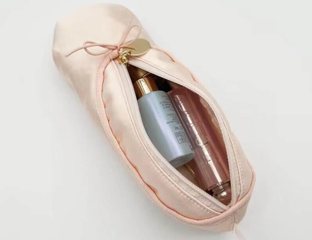 Litex Ballet Slipper Makeup Bag，Small Cosmetic Bag for Trip Portable Cosmetic Travel Bag, Suitable for Storing Lipstick, Eyebrow and Eyeliner, Gift for Dancers Cosmetic Organizer Bag (Rose Pink 2pcs)