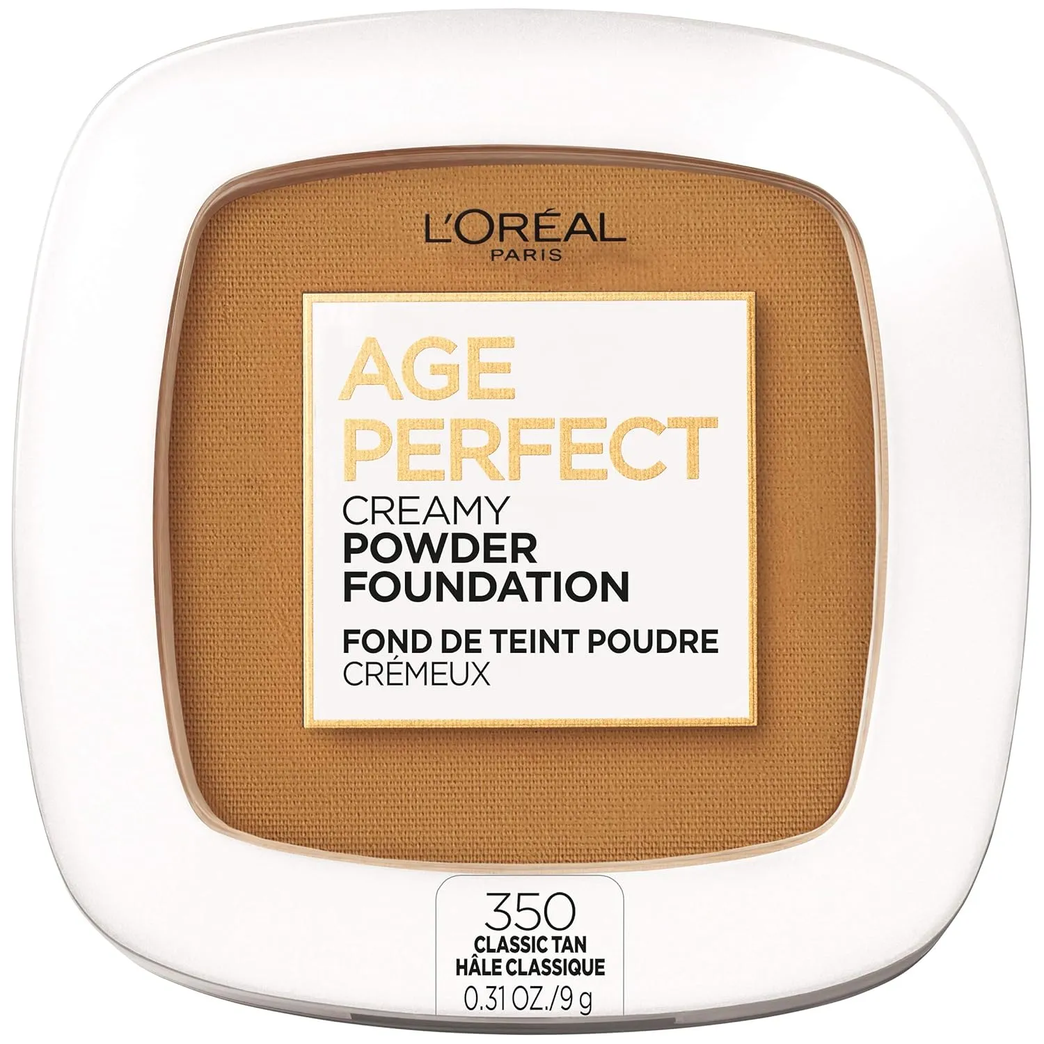 L’Oréal Paris Age Perfect Creamy Powder Foundation Compact, 350 Classic Tan, 0.31 Ounce