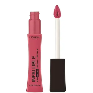 L’Oréal Paris Infallible Pro Matte Liquid Lipstick, Long-Lasting Intense Matte Color, Up to 16HR Wear, highly pigmented, full coverage liquid lipstick, Pink Soirée, 0.21 fl. oz.