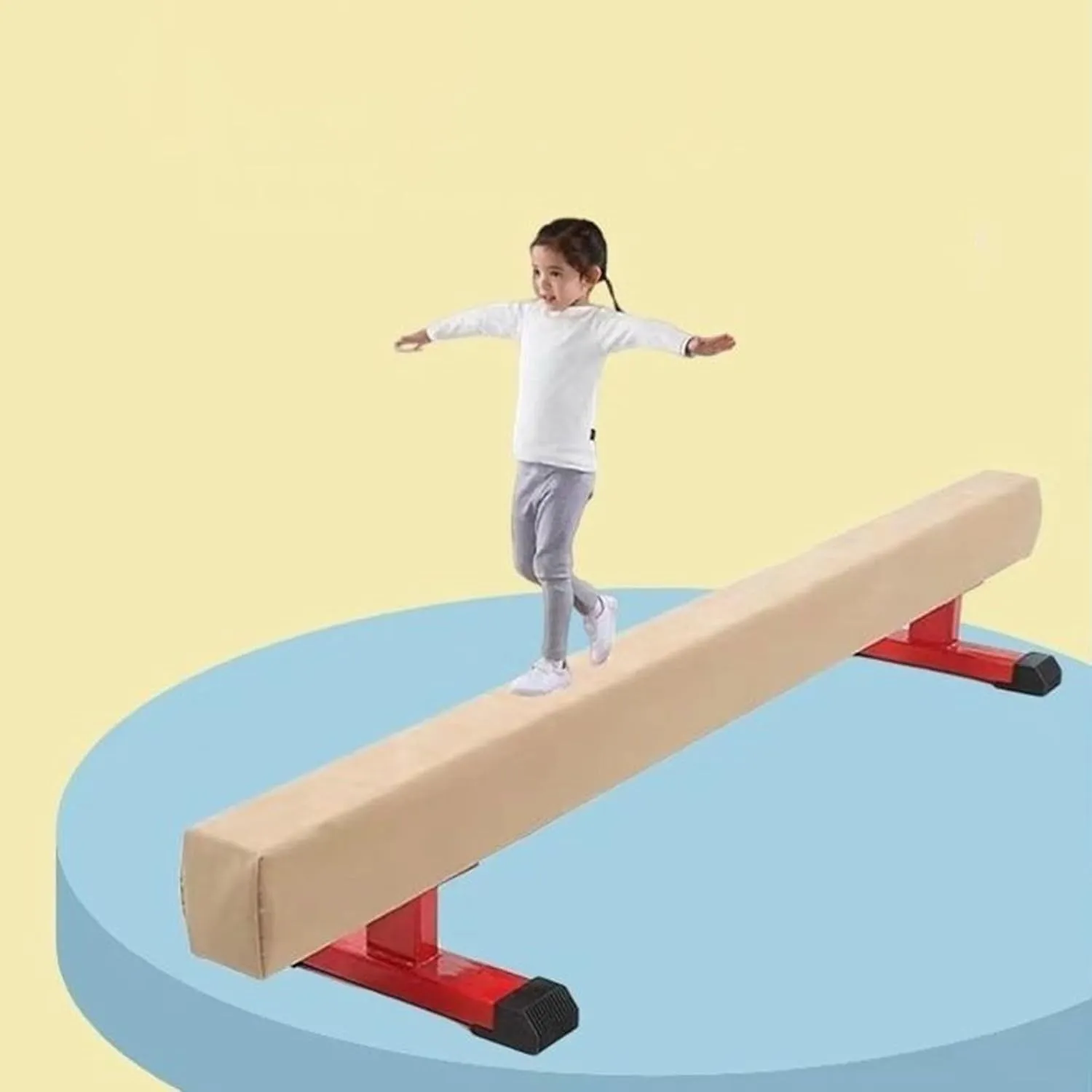 LXLZYXSF Large Home Balance Beam for Kids Teens Adults, 8 7 6 5 ft Wood Gymnastic Training Beam with Rubber Anti-Slip Bottom, Gifts for Daughters